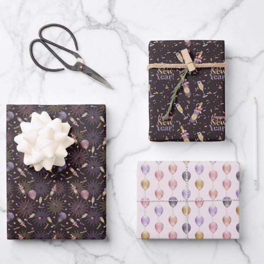 Feuille De Papier Cadeau Bonne année (Recto)