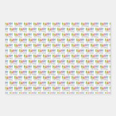 Feuille De Papier Cadeau Bonne Anniversaire Typographie simple (Devant)