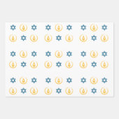 Feuille De Papier Cadeau Bonne Hanoukka (Devant 3)