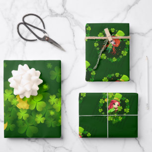 Feuille De Papier Cadeau Bonne Saint Patrick.