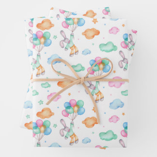 Feuille De Papier Cadeau Bons Easterbunnies et Balloons