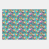 Feuille De Papier Cadeau Bons poulets de Noël (Devant)