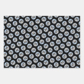 Feuille De Papier Cadeau Bordure Collie Peinture Rough Noir & Blanc Chien A (Devant 3)