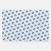 Feuille De Papier Cadeau Bordure Collie Peinture Rough Noir & Blanc Chien A (Devant)