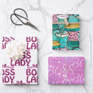 Feuille De Papier Cadeau Boss Boss Lady Girl Boss Word Conception du texte