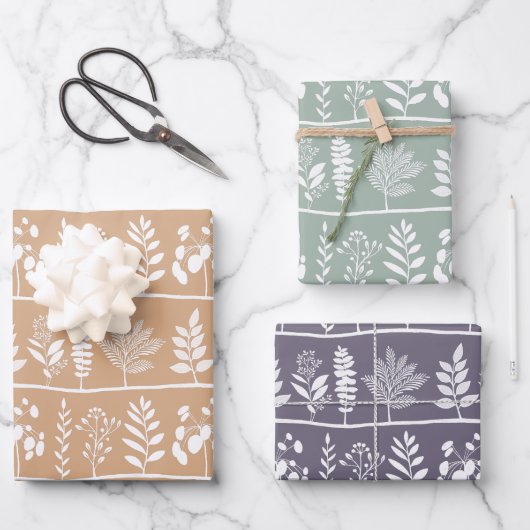 Feuille De Papier Cadeau Botanic Rhythm Botanical Silhouettes Set (Recto)
