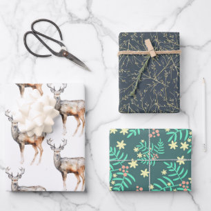 Feuille De Papier Cadeau Botanica Noël rennes modernes