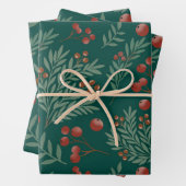 Feuille De Papier Cadeau Botanical Christmas Wrapping Paper (En situation)