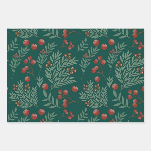 Feuille De Papier Cadeau Botanical Christmas Wrapping Paper (Devant)