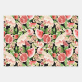 Feuille De Papier Cadeau Botanical Fruit and Flowers  (Devant)