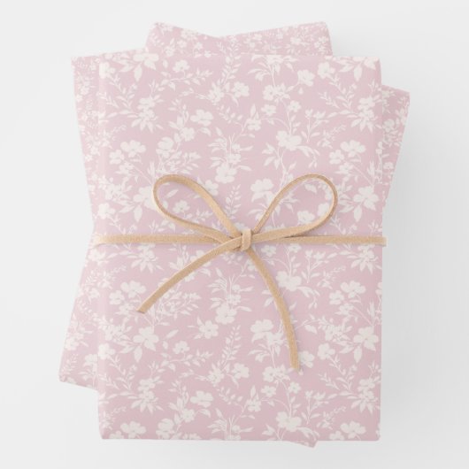 Feuille De Papier Cadeau Botanical Garden Neutral - Blush Pink (En situation)