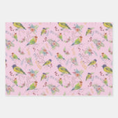 Feuille De Papier Cadeau Botanique d'oiseaux  (Devant)