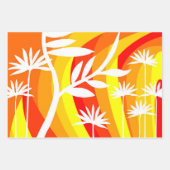 Feuille De Papier Cadeau Botanique orange et blanche (Devant 3)