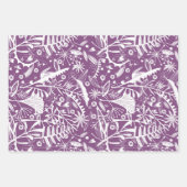 Feuille De Papier Cadeau Botanique violet moderne (Devant 2)