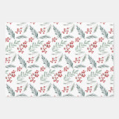 Feuille De Papier Cadeau Botaniques d'hiver Elégant vacances (Devant)