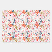 Feuille De Papier Cadeau Botaniques festives toute l'année (Devant 3)