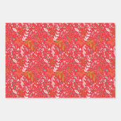 Feuille De Papier Cadeau Botaniques festives toute l'année (Devant)