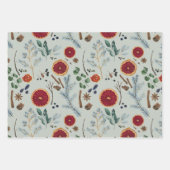 Feuille De Papier Cadeau Botaniques séchées Rustiques Vacances hivernales b (Devant 3)