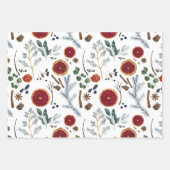 Feuille De Papier Cadeau Botaniques séchées Rustiques Vacances hivernales b (Devant)