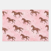 Feuille De Papier Cadeau Botte rose Tan Boots Chevaux Anniversaire (Devant 3)