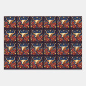 Feuille De Papier Cadeau Bottes de cowboy occidentales Long Horn Steer et c (Devant)