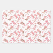 Feuille De Papier Cadeau Bottes de rodéo roses occidentales avec rubans pou (Devant)