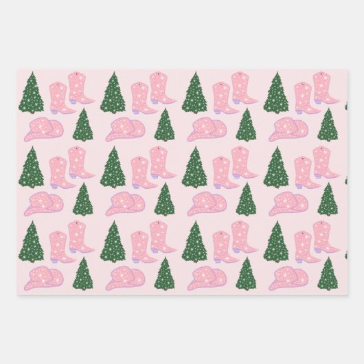 Feuille De Papier Cadeau Bottes de seins roses Arbre de Noël Casquette (Devant)