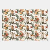 Feuille De Papier Cadeau Bottes Et Cactus (Devant 2)