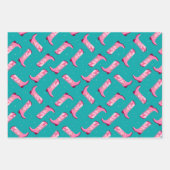 Feuille De Papier Cadeau Bottes et fleurs de cowboy (Devant 3)