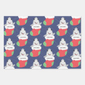 Feuille De Papier Cadeau Bouche de Noël aux requins mignons (Devant)