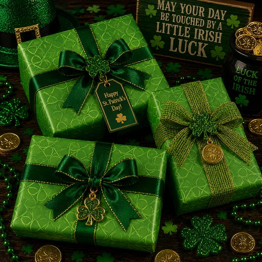 Feuille De Papier Cadeau Boucles de Limerick