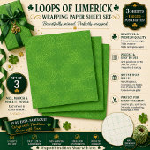 Feuille De Papier Cadeau Boucles de Limerick