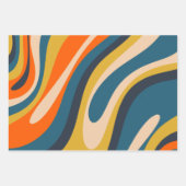 Feuille De Papier Cadeau Boucles et tourbillons Retro Motifs Abstraits (Devant 3)