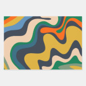 Feuille De Papier Cadeau Boucles et tourbillons Retro Motifs Abstraits (Devant 2)