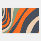 Feuille De Papier Cadeau Boucles et tourbillons Retro Motifs Abstraits (Devant)