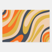 Feuille De Papier Cadeau Boucles ondulées Rétro Moderne Motif Abstrait Must (Devant)