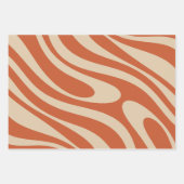 Feuille De Papier Cadeau Boucles Wavy Retro Boho Abstrait Motif (Devant 3)