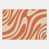 Feuille De Papier Cadeau Boucles Wavy Retro Boho Abstrait Motif (Devant 2)
