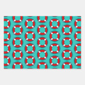 Feuille De Papier Cadeau Bouée Lifesaver bouée de protection de la vie pisc (Devant 3)