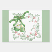 Feuille De Papier Cadeau Bouges de rose verte Holly (Devant 2)