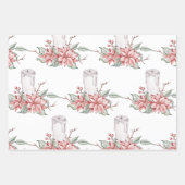 Feuille De Papier Cadeau Bougie de Noël et cloche (Devant 2)