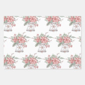 Feuille De Papier Cadeau Bougie de Noël et cloche (Devant)