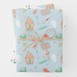 Feuille De Papier Cadeau Boulangerie et pain d'épices de Noël