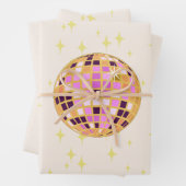 Feuille De Papier Cadeau Boule Disco Rétro Moderne (En situation)