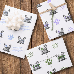 Feuille De Papier Cadeau Bouledogue français