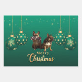 Feuille De Papier Cadeau Bouledogue français deux amis (Devant 3)