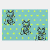 Feuille De Papier Cadeau Bouledogue français feu d'artifice French Bulldog (Devant 3)