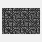Feuille De Papier Cadeau Bouledogues français noir et blanc (Devant)