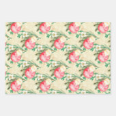 Feuille De Papier Cadeau Boules de Noël rose or (Devant 3)