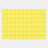 Feuille De Papier Cadeau Boules de Pickleball Jaune, Servant 0-0-2, sur Bla (Devant 3)